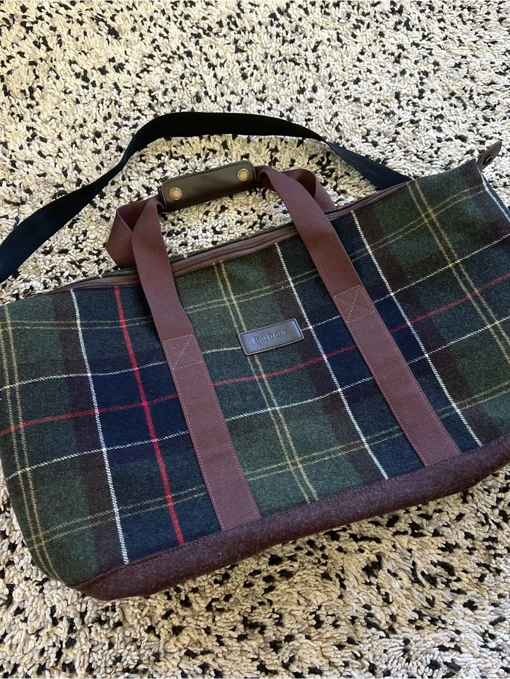 Barbour Men's Classic Tartan Plaid Duffle Bag